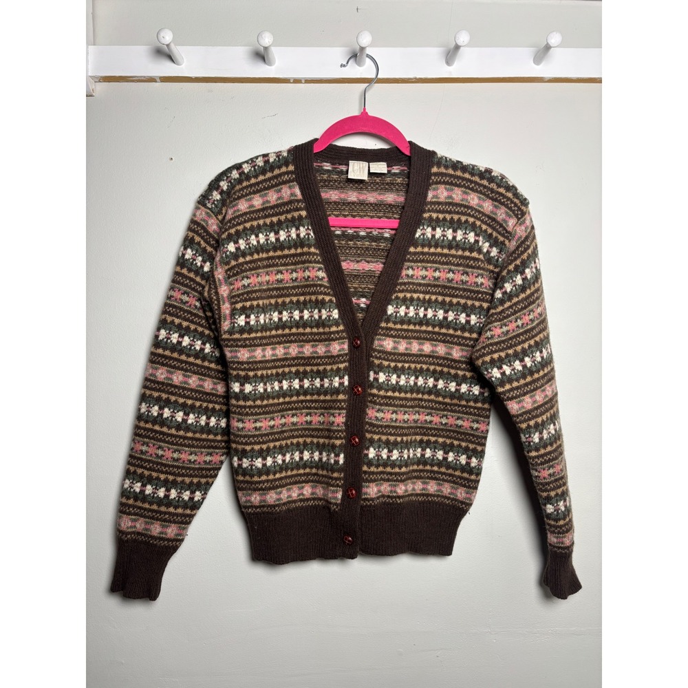 Vintage Clifford & Wills Fair Isle Wool Cardigan Womens Small Boho Nordic